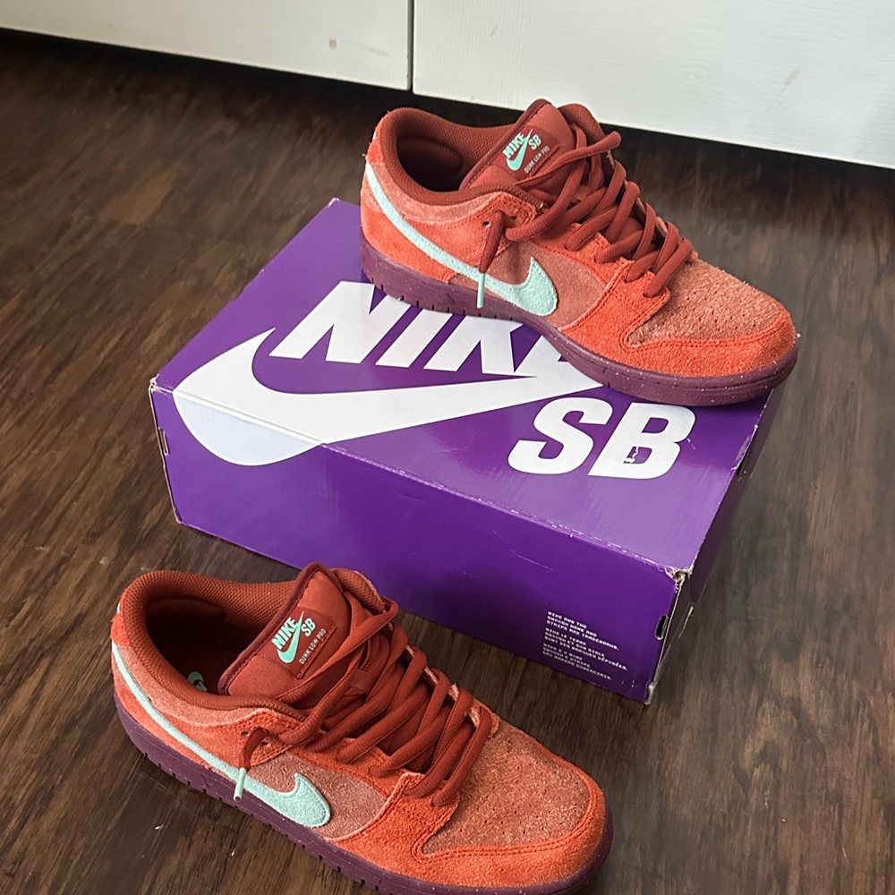 Nike SB Dunk Low Orange and Light Blue Sneakers